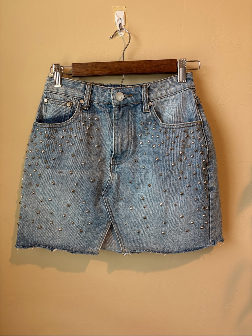 Studded Jean Mini Skirt by Tobi Grunge Western Festival 100% cotton ~small